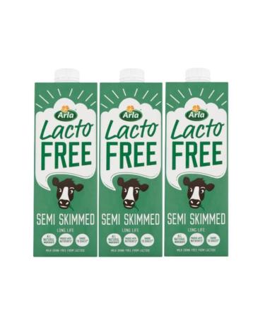 3 x 1 Litre Lactofree Semi Skimmed Long Life Milk