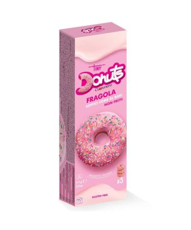 Antico Caffe 'Novecento Cuorenero 3 Donuts Strawberry taste |Non -fried donuts gluten -free in the caseDonuts with strawberry taste |Cocoa snack - 111 grams