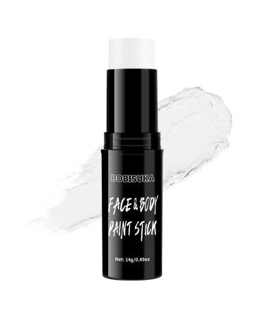 BOBISUKA White Face Body Paint Stick Eye Black Sticks for Football Baseball Softball Water Based Face Painting Kit Quick Drying Foundation Makeup for Halloween Clown Skeleton Skull Cosplay SFX Costume