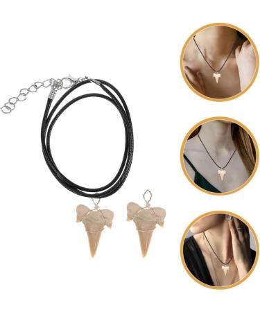 Toddmomy Wire Wrapped Fossilized Shark Teeth Necklace Shark Tooth Pendant Decoration Shark Teeth Charms Tooth Ornament - Buy Online on SooperMarket.com