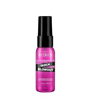 Redken Quick Blowout Heat Protection Spray | Blow Dry Primer to Reduce Styling Time | Smooths & Adds Shine | Lightweight Blowdry Heat Protectant Spray for Hair | For All Hair Types 1 Fl Oz (Pack of 1)