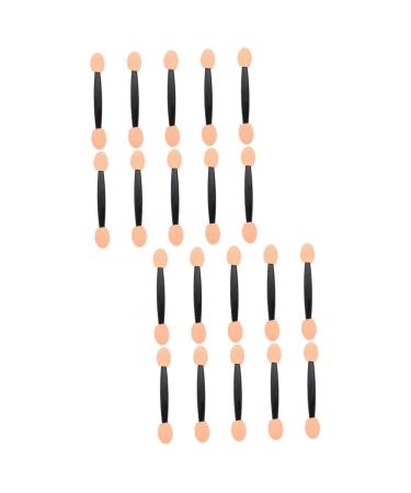 PLAFOPE 200 Pcs Double Ended Eyeshadow Brush Makeup Bulk Sponges Makeup Eyeshadow Plastic Black