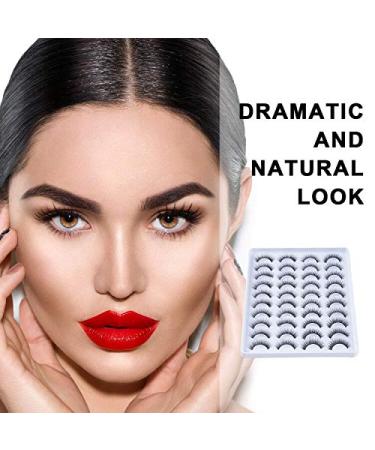 20 Pairs Natural Faux Mink False Eyelashes | Handmade & Reusable | Fluffy Volume Long Thick Lashes | 12mm | Pack of 1 - Buy Online on SooperMarket.com