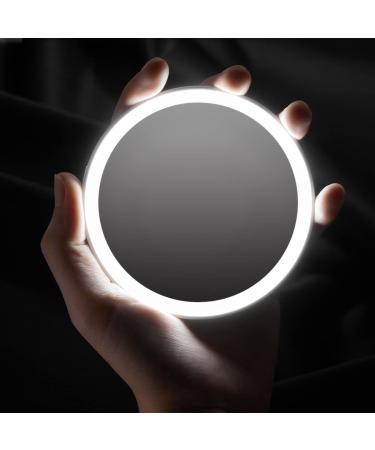 OMIRO Compact Makeup Mirror with Lights  LED Mirror for Travel and Purse  Women Gift  Birthday Gift. Valentines Day Gift for Her (White)