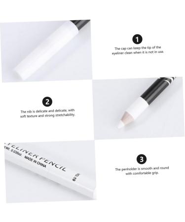 PLAFOPE 48 Pcs Eyeliner Pencil Highlighter Eyeliner Pens Woman Iluminador Makeup Eyeshadow Wooden Pole White - Buy Online on SooperMarket.com