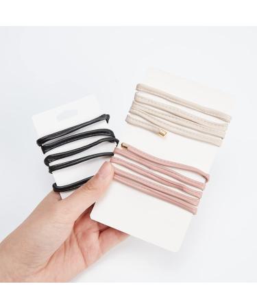 WEBEEDY Leather Hair Ties Ponytail Holder Set - 6 Pcs Hair Wrap, Braid, and Cuff Accessories for Women and Girls - Buy Online on SooperMarket.com