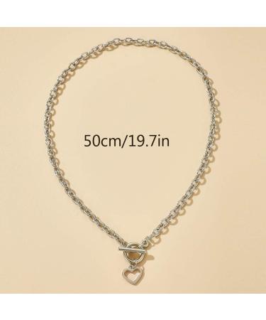 Missgrace Dainty Love Layered Choker Necklaces - Handmade Silver Pendant Set for Women & Girls - Adjustable Multilayer Chains - Buy Online on SooperMarket.com