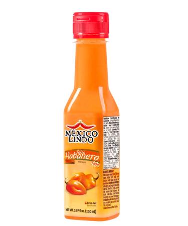Mexico Lindo Red Habanero Hot Sauce - 78,200 Scoville - 5 Fl Oz Bottles (Pack of 2) - Buy Online on SooperMarket.com