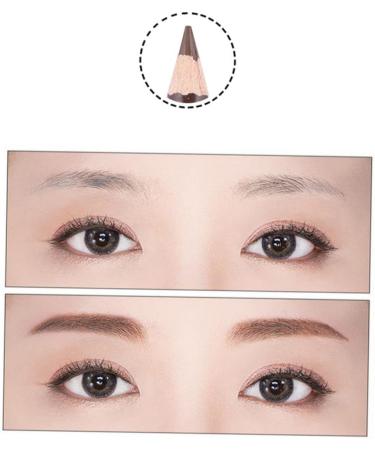 PLAFOPE 4 Pcs Eyebrow Pencil Brush Microblading Eyebrow Pen Double Tip Eyebrow Pencil Pigment Brown - Buy Online on SooperMarket.com