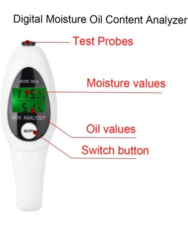 LCD Digital Skincare Analyzer - Facial Water Oil Tester - White Skin Sensor Analyzer for Face-size1 - Buy Online on SooperMarket.com
