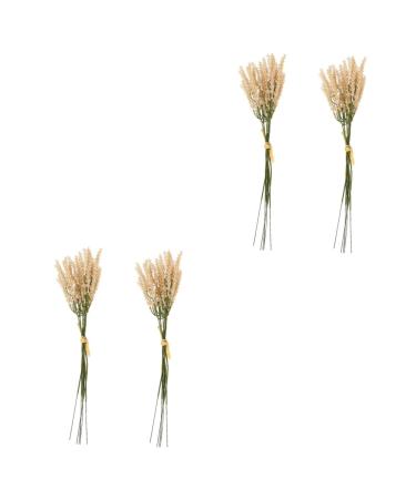 Alipis 4 Pcs Simulated Ears of Wheat Thanksgiving Wheat Decoration Fake Wheat Stalks Decorative Wheat Stalks Bouquet Decor Trigo Artificial Dried Plastic Reward Christmas