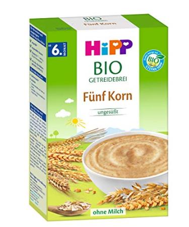 Hipp organic cereal porridge 5-grain pack of 3 (3 x 200g)