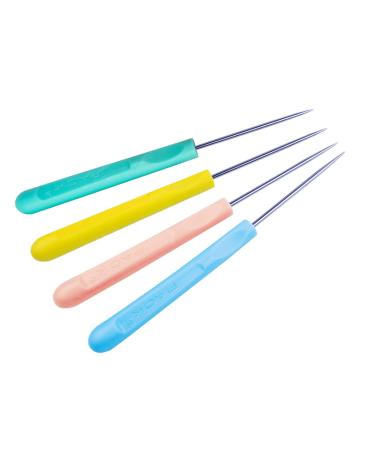 ZLKSKER (Pack of 4) Leather Stitching Sewing Awl with Plastic Handle Beading Awl Repair Tool