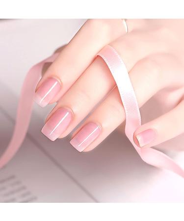 RARJSM Translucent Sheer Pink Gel Nail Polish - Soak Off Clear Pink French Manicure Jelly Nail Varnish - 1pcs 15ml for Salon or DIY Nail Art - Buy Online on SooperMarket.com