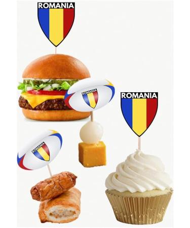 Romania Flag Rugby Ball Food & Cupcake Picks Toppers Party Decorations (14 Pack) - Buy Online on SooperMarket.com