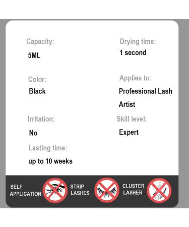 Extra Strong Eyelash Extension Glue - 1S Drying Time 10 Weeks Retention Maximum Bonding Power - Professional Use Only (5ml - Buy Online on SooperMarket.com