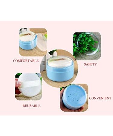 Buy Plastic Powder Puff Portable Container with Strainer & Lint Puff Perfect for Home & Travel Blue 1 Pack - Buy Online on SooperMarket.com