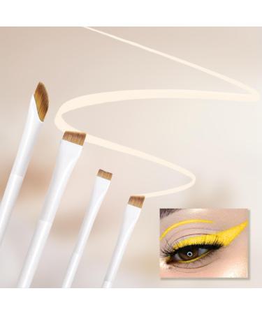 Eyeliner Brush Fine Angled - PRO Precision Gel Eye Liner Makeup Brush -Ultra Thin Slanted Flat Angle - Premium Quality - Cruelty Free Synthetic Bristles (Fine Angled Eyeliner Brush)