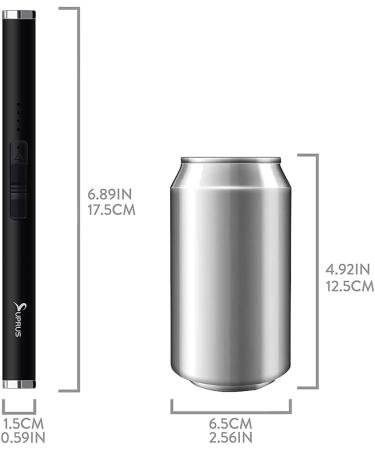 SUPRUS USB Type C Rechargeable Lighter with Upgraded LED Battery Display Safety Switch Flameless Plasma Windproof for Candle Cooking BBQs Fireworks Electric Black - Buy Online on SooperMarket.com