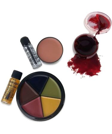 Mehron Deluxe Special FX Trauma Pro Makeup Kit - Bruise Wheel Scar Wax Scab Blood Spirit Gum and Makeup Sealer