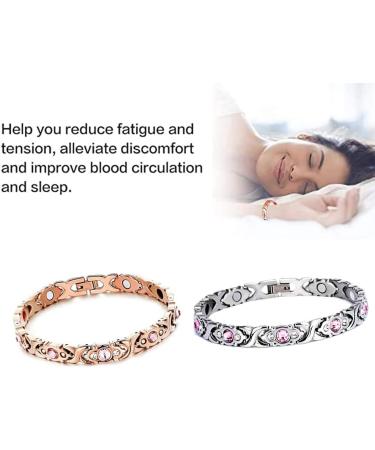 ZSSM Lymph Drainage Magnetic Bracelet 2PCS Magnetic Lymph Detox Bracelet Weight Loss Anti Swelling Therapy Bracelets (Gold) - Buy Online on SooperMarket.com
