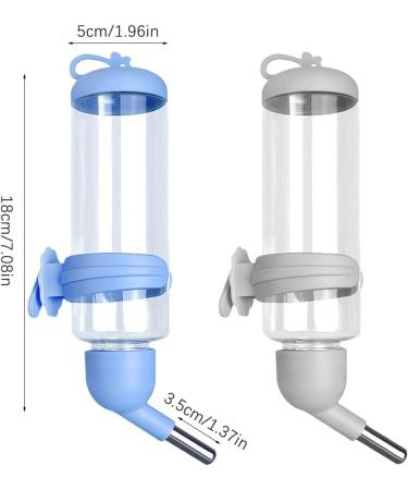 Bncxdc Hamster Water Bottle Rabbit Water Bottles 2PCS 250ML/8.45OZ Free Standing Small Animal Water Bottle No Drip Plastic Hanging Water Bottle Automatic Water Bottle Dispenser (Blue Gray) - Buy Online on SooperMarket.com