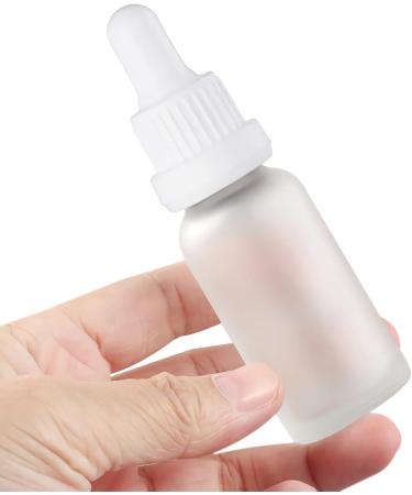 Zeoabsy 6-Piece 5ml Frosted Clear Glass Pipette Bottles | Essential Oil Drip Bottles with White Lock Rings for Aromatherapy - Buy Online on SooperMarket.com