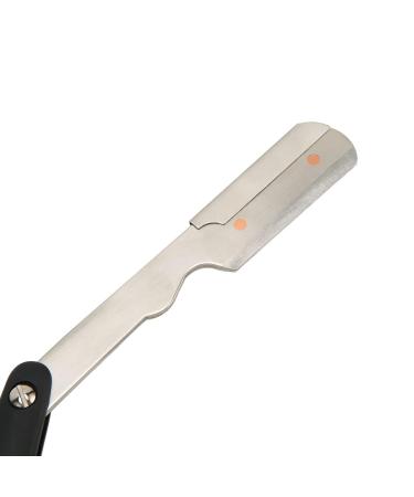 Professional Foldable Stainless Steel Beard Blade Holder | Durable Razor with Straight Edge for Precision Grooming - Buy Online on SooperMarket.com
