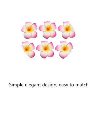 12PCS Hawaiian Plumeria Flower Hair Clips - Bohemia Foam Hairpins for Bridal Wedding Party Beach Holiday (Rose Red) - Buy Online on SooperMarket.com