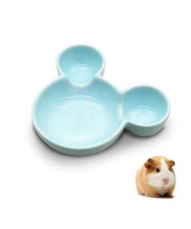 LuckyOpt Hamster Food Bowl Cute Mouse Shape Ceramic Hamster Water Bowl Easy to Clean Guinea Pig Bowl Feeding Dish for Small Animals Hedgehog Squirrels Rodents Sugar Glider (Blue)