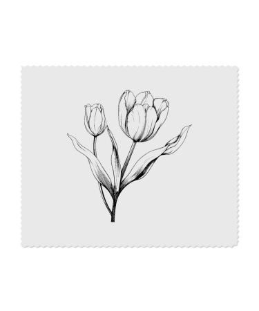 2 x 'Tulips' Microfiber Lens/Eyeglass Cleaning Cloths (LC00021407)