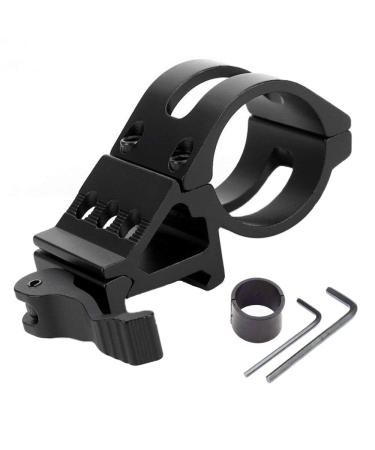 ALONEFIRE Weapon Light Mount Offset Flashlight Mount Picatinny Gun Tactical LED Torch Black for Sports Outdoors Fitness Hunting Fishing Shooting Airsoft Guns Accessories Sights Optics Scope SKU1952