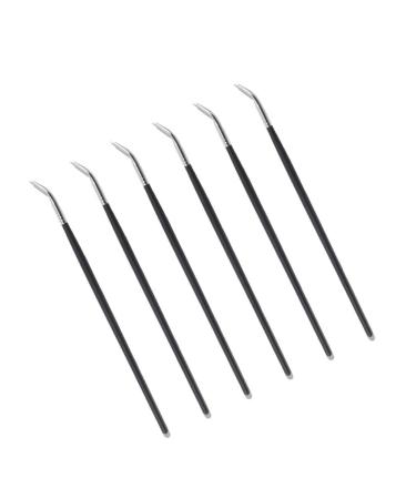 PLAFOPE 6pcs Long Handle Eyeliner Brush Liner Brush for Eyes Angled Bent Eyeliner Brush Eye Makeup Brush