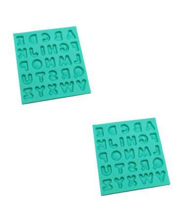 STOBOK 2pcs Silicone Molds Butter Cookies Cake Mold Candy Molds Soap Loaf Mold Cakesicles Mold Letter Molds Cupcake Chocolate Mold Baking Tool Fondant Mold Epoxy Decorative Mold Greenx2pcs 12x13cmx2pcs