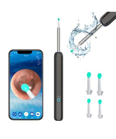BTSEURY Rechargeable Ear Cleaner Wireless Visual Ear Wax Remover Ear Picking Tool Ear Wax Removal Tool for Earwax Cleaning (Black