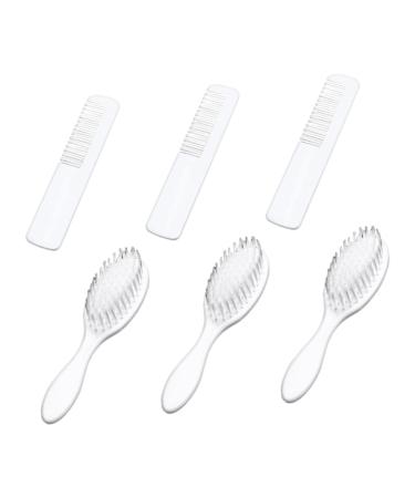 KOMBIUDA 3 Sets Comb and Brush Set Infant Hair Brush Infant Hairbrush Hair Dyeing Comb Hair Highlighting Comb Newborn Hair Comb Baby Brush Comb Baby Hair Brush Plastic Baby White Hairbrush