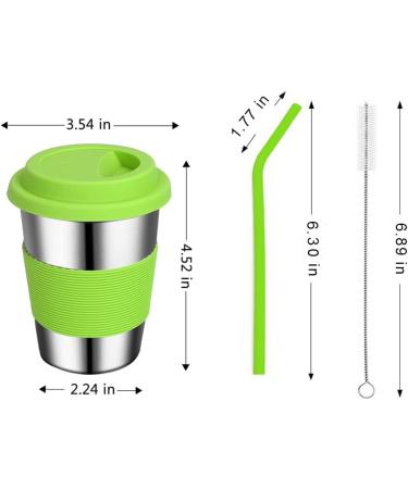 Rommeka 12oz Stainless Steel Kids Cups 5 Pack - Colorful Drinking Tumbler with Silicone Lids and Straws for Toddlers, Children, and Adults - Buy Online on SooperMarket.com