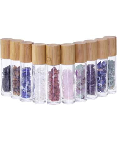HeiHy 5pcs 10ml Empty Roller Bottles - Essential Oils Glass Bottles with Bamboo Lid for Travel & DIY | Best Quality & Eco-Friendly - Buy Online on SooperMarket.com