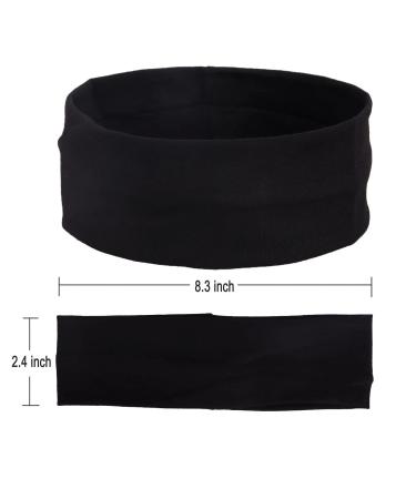 MapofBeauty 3 Pack Yoga Headbands - Stretchy Cotton Hair Wraps for Sport Running and Gym (Black & White) - International Shipping Available - Buy Online on SooperMarket.com
