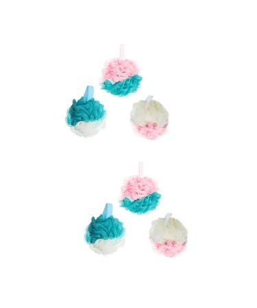 Angoily 6 Pcs Loofah Bath Shower Sponge Bath Loofah Sponge Bath Loofahs Bath Sponge Swirl Bath Pouf Shower Wash Shower Balls Loofah Brush Soft Bath Sponges Bath Ball Puff Ball Natural