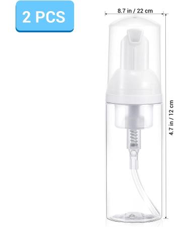 Beaupretty 2pcs Foam Dispenser Bottle Plastic Refillable Empty Mini Foaming Soap Shampoo Dispenser Pump Bottles for Travel 50ml (White) - Buy Online on SooperMarket.com