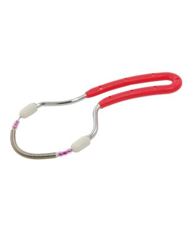 Ruilogod Red Handle Spring Facial Fixed Fine Hair Remover Threading Epilator Tool