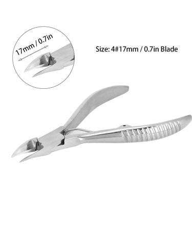 Nail Clipper Nail Cuticle Pliers Nail Trimmer Dead Skin Removal for Fingernails and Toenails 4#17mm knife edge