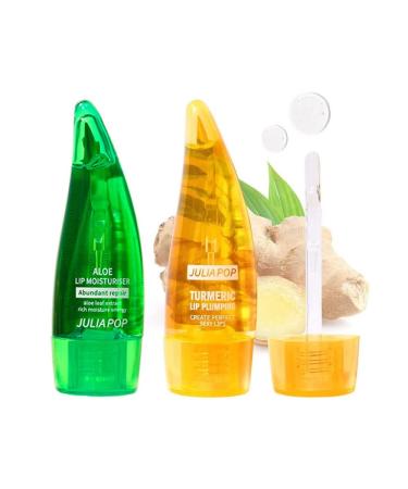 SWETIYOU Lip Plumper Set, Natural Lip Plumper Moisturizing Aloe Vera Lip Gloss, Lip Plumper Gloss and Lip Care Serum, Beautiful Fuller, Hydrating & Reduce Fine Lines, Day and Night Ues Set
