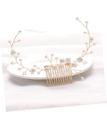 Mikinona Bridal Hair Comb Pearl Headpiece Pearl Headdress Bride Hair Comb Pearl Hair Combs Pearl Headwear Wedding Hair Comb Hair Accessories Bridal Headdress Handmade Headwear Decor - Buy Online on SooperMarket.com