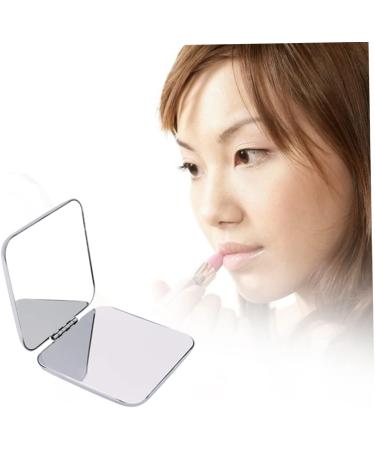 Folding Makeup Mirror Portable Stainless Steel Cosmetic Mirror Double Sided Pocket Mirror Square Hand Pocket Makeup Mirror - Buy Online on SooperMarket.com