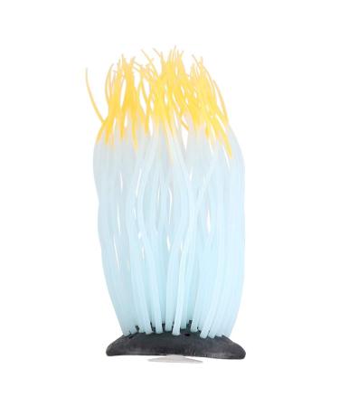Silicone anemone simulation artificial silicone anemone coral ornament for aquarium fresh water decoration (orange) blue green purple orange