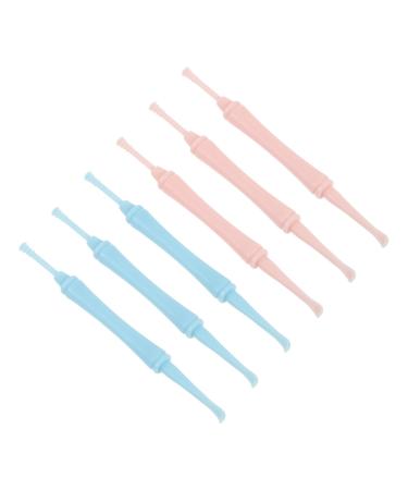 KALLORY 6 Pcs Double-Headed Spiral Ear Spoon Ear Cleaner Cleaning Supplies Set Household Cleaning Tools Ear Pick Spoon Limpiador De Oidos Earwax Curette Spoon Ear Wax Cleaners Care Ps Random Color 10x0.9x0.8cm
