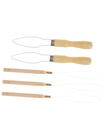 Button Hook Helper 5pcs Beads Pulling Bracelets Beads DIY Bead Tools Wood Bead Chain Beadwork