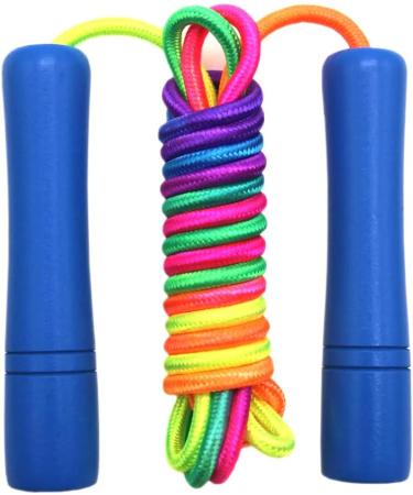 Buy Homello Adjustable Jump Rope for Children - Wooden Handle & Cotton Rope - 260cm Blue & Light Green for Fitness & Fun - Buy Online on SooperMarket.com